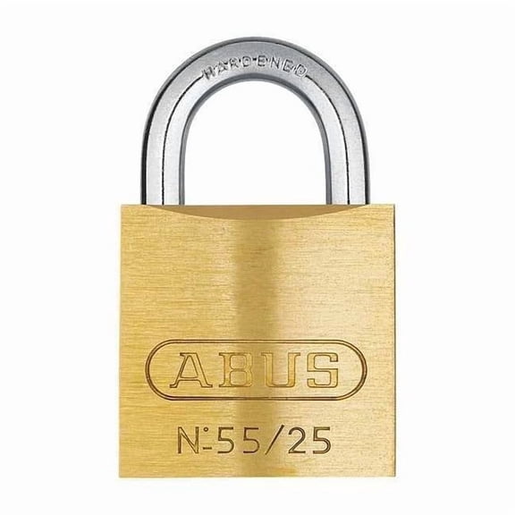 Abus Keyed Padlock, 15/32 in,Rectangle,Gold 55/25 KA