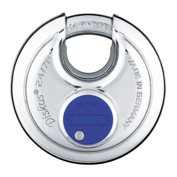 Abus Keyed Padlock, 25/32 in,Round,Silver 24IB/70 MK KD