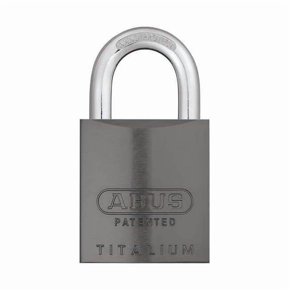 Padlock, Coreless, Long Shackle, Rectangular Aluminum Body, Steel Shackle, 1 in W