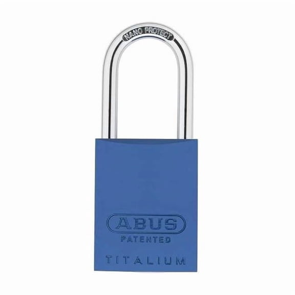 Padlock, Keyed Alike, Long Shackle, Rectangular Aluminum Body, Steel Shackle, 1 in W