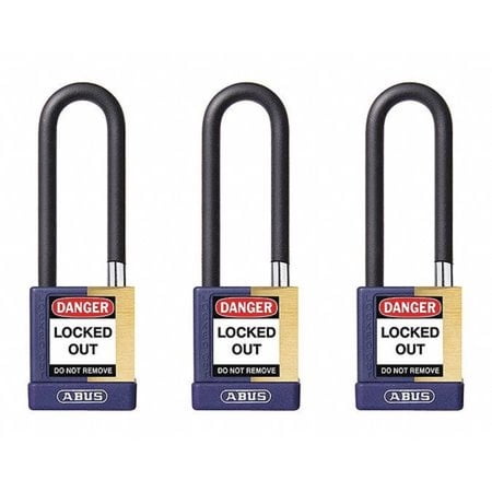 Abus Keyed Padlock,3/4" W x 3" H Shackle,PK3 20106