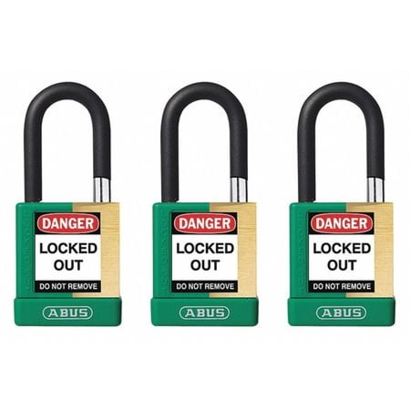 Abus Keyed Padlock,3/4"W x1-1/2"H Shackle,PK3 20073