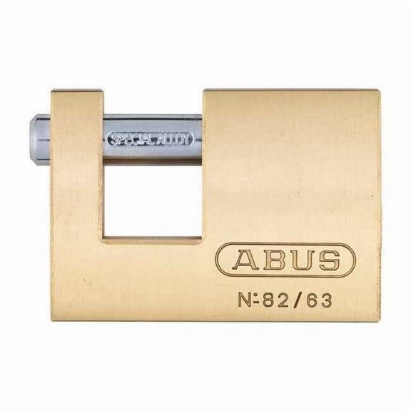 Padlock, Keyed Alike, Shutter Shackle, Brass Body, Steel Shackle, 3/4 in W 82/63 KA