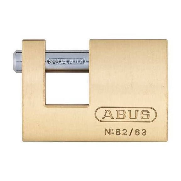 Padlock, Keyed Alike, Shutter Shackle, Brass Body, Steel Shackle, 3/4 in W