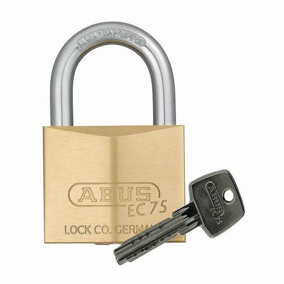 Padlock, Keyed Alike, Standard Shackle, Square Brass Body, Steel Shackle, 5/8 in W 75/30 KA
