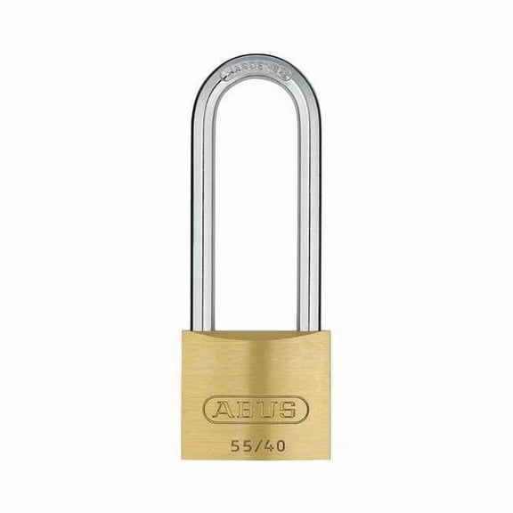 Padlock, Keyed Different, Long Shackle, Rectangular Brass Body, Steel Shackle, 13/16 in W