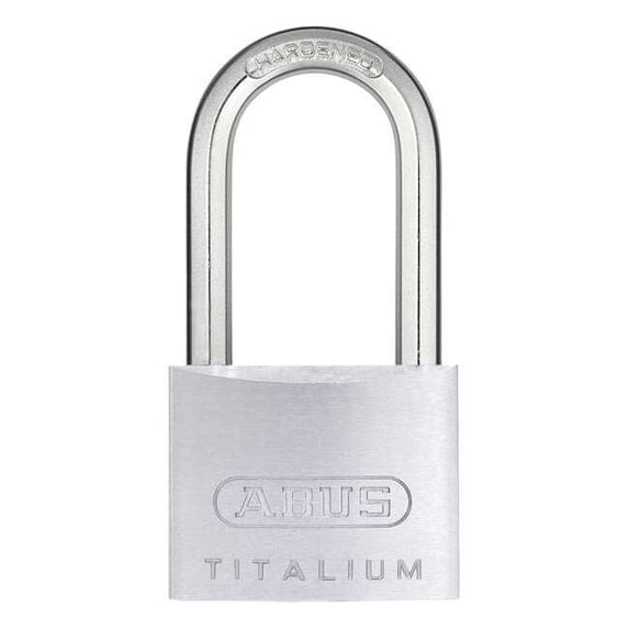 Padlock, Keyed Different, Long Shackle, Square Aluminum Body, Steel Shackle, 7/8 in W