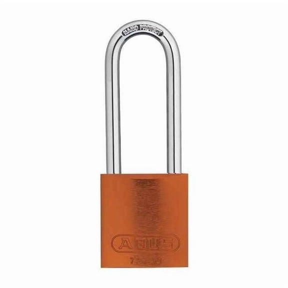 Keyed Padlock, Open, Rectangular Aluminum Body, Hardened Steel Shackle, 13/16 in W, 3 PK 19363