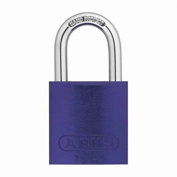 Keyed Padlock, Open, Rectangular Aluminum Body, Hardened Steel Shackle, 11/16 in W, 6 PK 19330