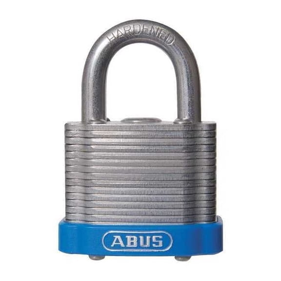 Keyed Padlock, Open, Rectangular Steel Body, Hardened Steel Shackle, 11/16 in W, 6 PK 19344