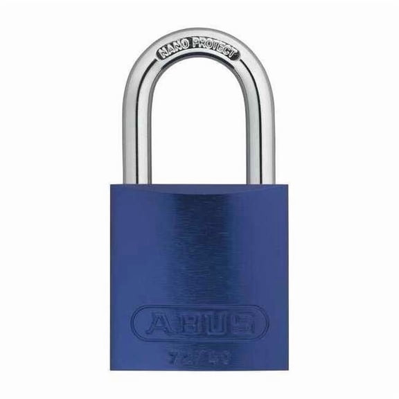 Keyed Padlock, Open, Rectangular Aluminum Body, Hardened Steel Shackle, 3/4 in W, 6 PK 09182