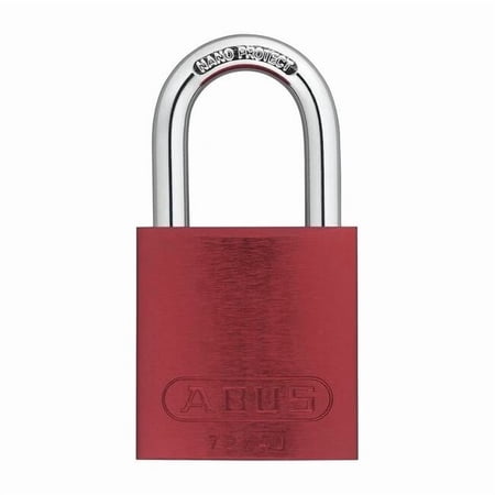 Keyed Padlock, Open, Rectangular Aluminum Body, Hardened Steel Shackle, 3/4 in W, 6 PK 09187