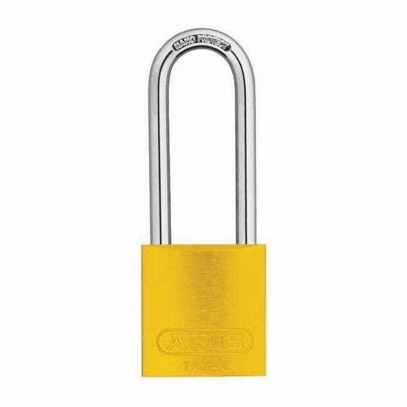 Keyed Padlock, Open, Rectangular Aluminum Body, Hardened Steel Shackle, 3/4 in W, 6 PK 15407