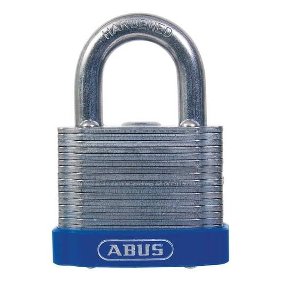 Keyed Padlock, Open, Square Steel Body, Hardened Steel Shackle, 15/16 in W