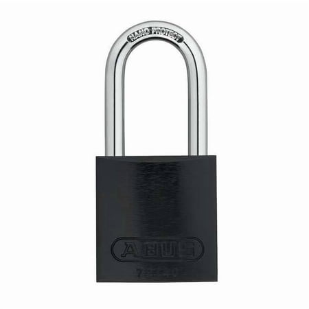 Lockout Padlock, Keyed Alike, Aluminum, Black, 1 1/2 in Shackle Height, 1 1/2 in Body Width