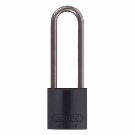 Lockout Padlock, Keyed Alike, Aluminum, Black, 3 in Shackle Height, 1 9/16 in Body Width