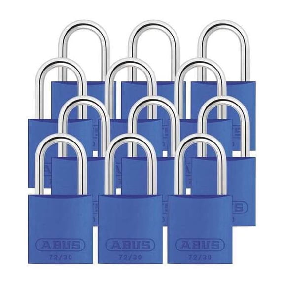Abus Lockout Padlock,KA,Blue,2-17/32"H,PK12 72/30 KA X 12