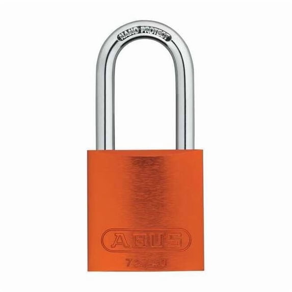 Lockout Padlock, Keyed Alike, Aluminum, Orange, 1 1/2 in Shackle Height, 1 1/2 in Body Width