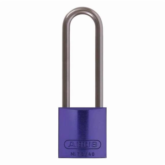 Lockout Padlock, Keyed Alike, Aluminum, Purple, 3 in Shackle Height, 1 1/2 in Body Width