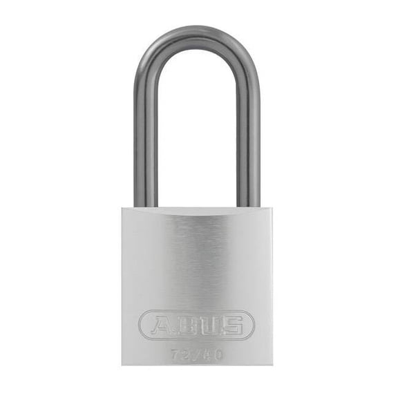 Lockout Padlock, Keyed Alike, Aluminum, Silver, 1 1/2 in Shackle Height, 1 1/2 in Body Width, 6 PK