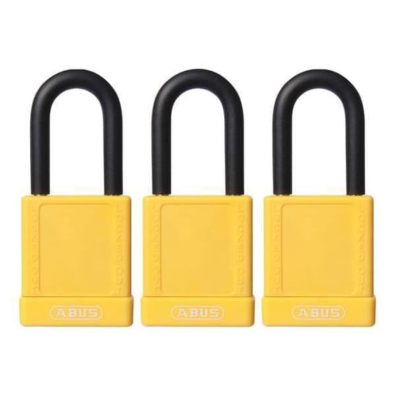 Abus Lockout Padlock,KA,Yellow,1-3/4"H,PK3 74/40 KAX3 YELLOW
