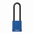 thumbnail image 1 of Lockout Padlock, Keyed Different, Plastic-Covered Aluminum, Blue, 3 in Shackle Height, 1 of 2