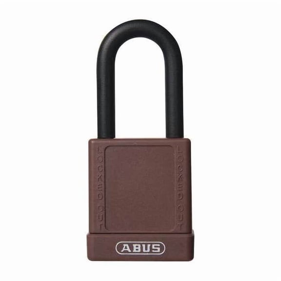Lockout Padlock, Keyed Different, Plastic-Covered Aluminum, Brown, 1 1/2 in Shackle Height