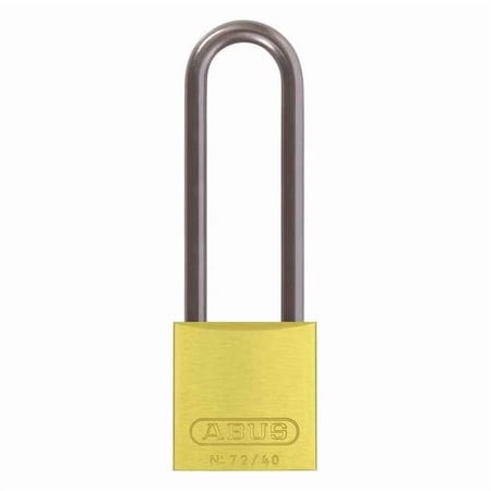 Lockout Padlock, Keyed Different, Aluminum, Yellow, 3 in Shackle Height, 1 9/16 in Body Width