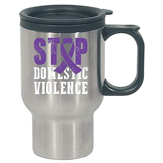 Abuse - Stop Domestic Violence - Fighting Anger Hurt Pain - Stainless Steel Travel Mug