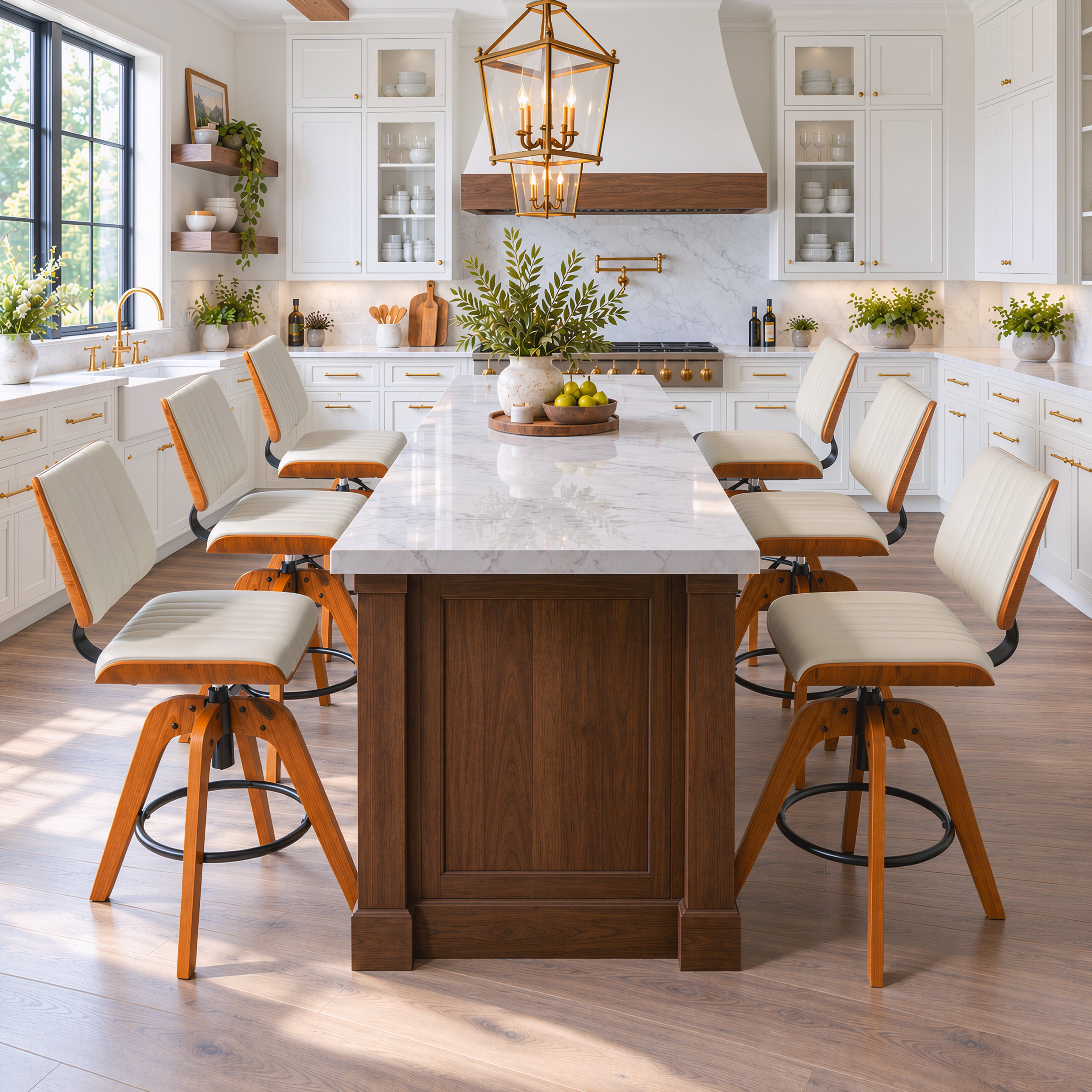 Adjustable Counter Design Abvesod Swivel Counter Bar Stools Set of 6, 24.4