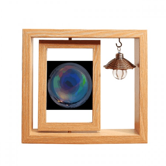 Abyss Hollow Planet Gloomy Wooden Rotating Picture Photo Frame 4x6