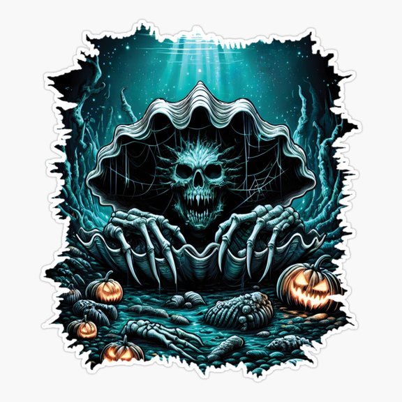 Abyssal Terror - Cracked Clam Horror Sticker