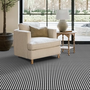 Abyssaly Peel and Stick Floor Tile 10Pcs 12" x 12" Black and White ...