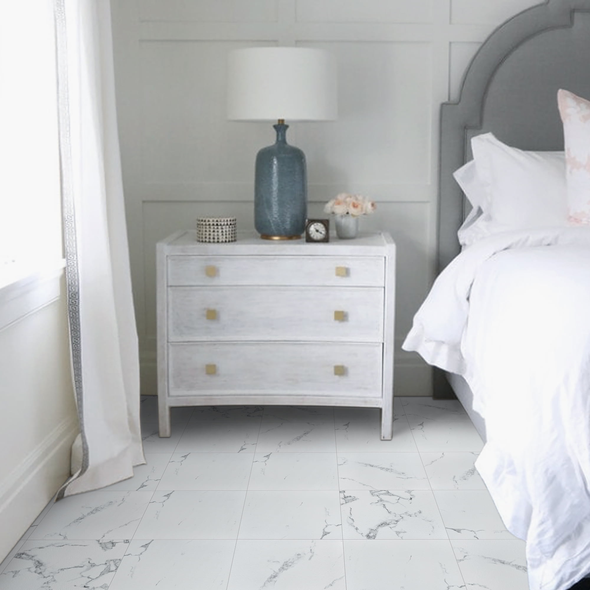 Abyssaly 12" x 12" 10 pcs Marble Peel and Stick Flooring Tiles Vinyl ...