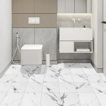 Abyssaly 12" x 12" (10PCS)Vinyl Marble Flooring Peel and Stick Floor tiles Waterproof Durable Removable Flooring Tiles for Transfer Bathroom
