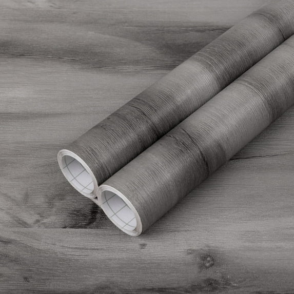Abyssaly Gray Wood Peel and Stick Wallpaper 15.7 "x 393" Self-adhesive Thick Matte Gray Texture Contact Paper Vinyl Wallpaper for Bedroom Living Room Countertop