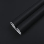 Abyssaly 15.7" x 393.7" Matte Black Wallpaper Peel and Stick Wallpaper Vintage Self-Adhesive Removable Wallpaper for Kitchen Countertop Cabinet Wardrobe
