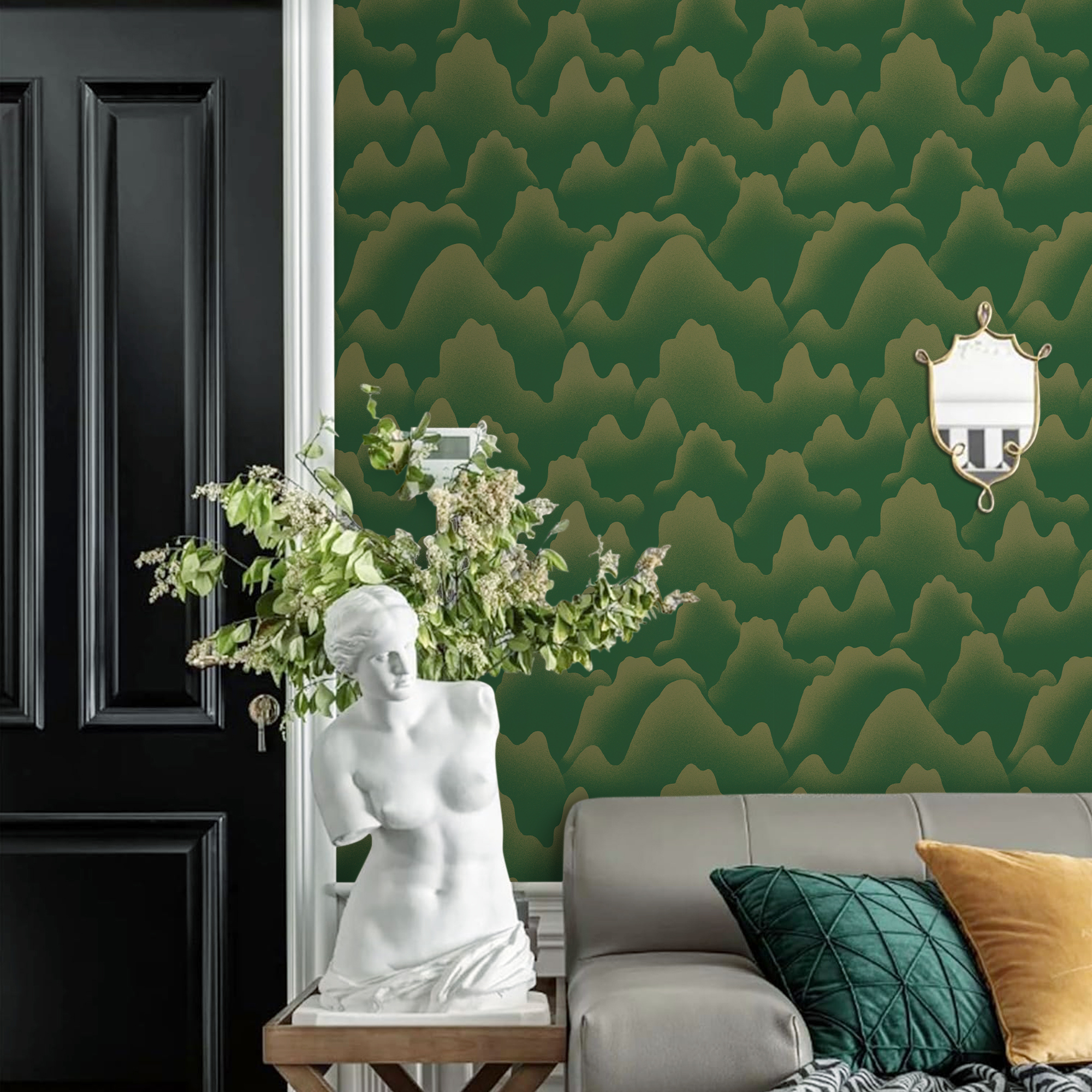 Abyssaly 17.7" x 118" Peel and Stick Removable Wallpaper Light Green