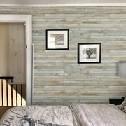 Abyssaly 17.7" x 236" 3D Blue Wood Peel and Stick Wallpaper Rustic Wood Contact Paper Faux Wood Grain Contact Paper Self Adhesive Removable Film Vintage Wall Covering Decorative