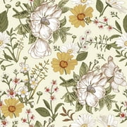 Abyssaly 17.7" x 236" Floral Peel and Stick Wallpaper Floral Waterproof Wallpaper Vintage Wall paper for Decoration Bedroom Home Wall
