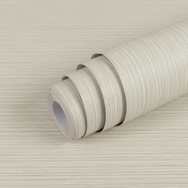 "Abyssaly Beige Peel & Stick Textured Wallpaper, 17.7""x275.5"", Self