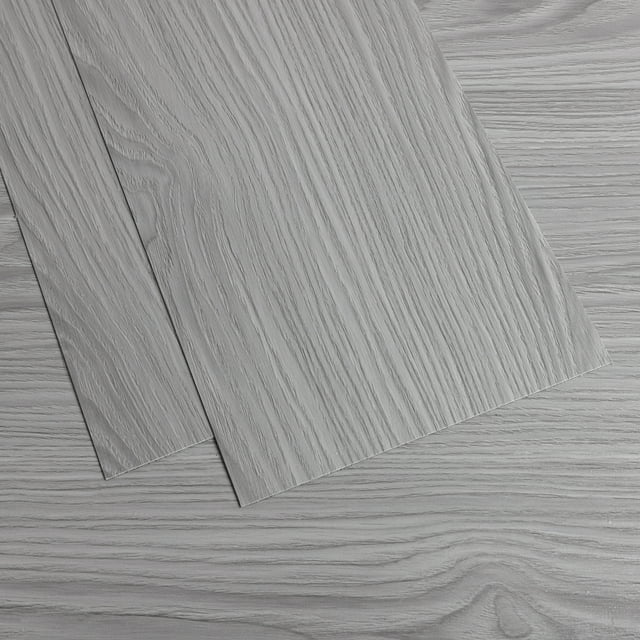 Abyssaly 20Pcs Peel and Stick Floor Tile 35in x 6in, 1mm Natural Grey