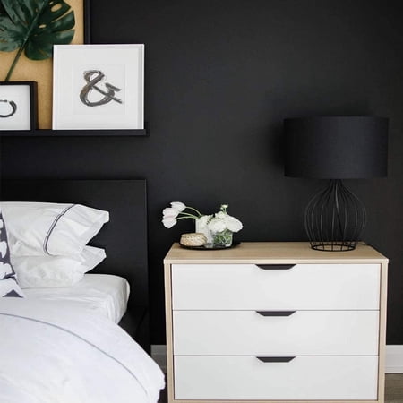 Abyssaly 23.62" x 236.2" Peel and Stick Wallpaper Matte Black Wallpaper Self-Adhesive Removable Wallpaper Waterproof Wallpaper for Wall Covering, Home Decoration