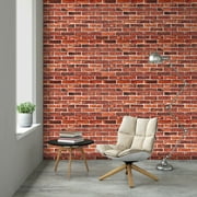 Chuangdi 2 Sheets Red Brick Wall Backdrop Tablecloth Photo Brick Wallpaper  Decal Background For Winter/Christmas Party Decoration(4.5 X 9 Feet) 