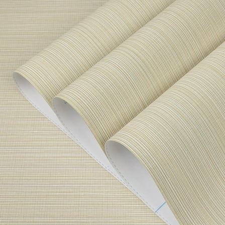Abyssaly Beige Peel and Stick Wallpaper 20.8" x 118"Vinyl Grass Cloth Contact Paper Texture Self Adhesive Removable Cream Linen Wallpaper for Countertop Bedroom Living Room
