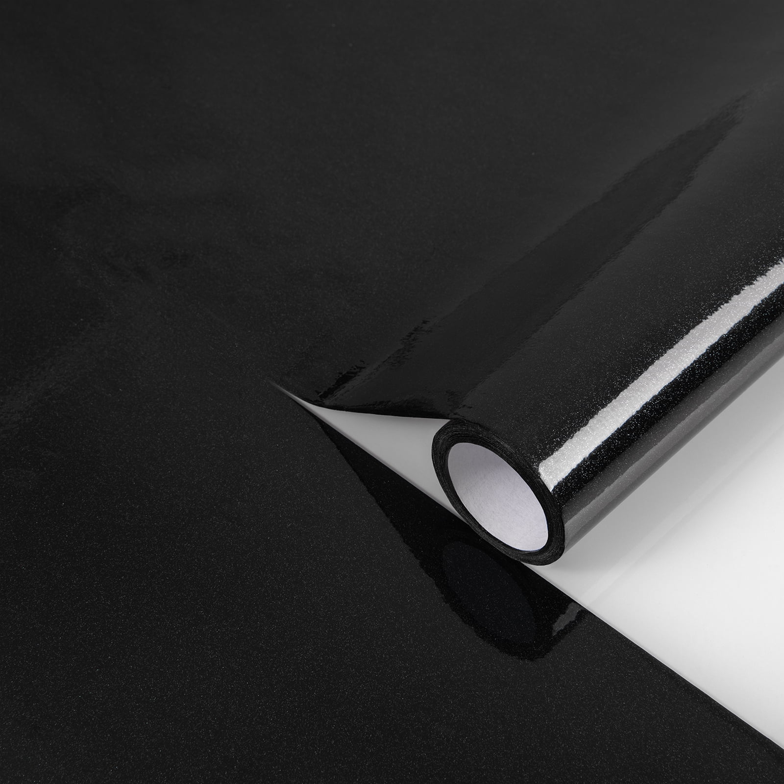 Abyssaly Black Glitter Peel and Stick Wallpaper 15.7" x 236.2" Black