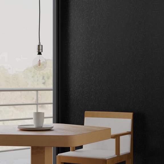 Abyssaly Black Wave-Textured Peel and Stick Wallpaper 15.7 " x 393.7", Self-adhesive Removable Contact Paper Waterproof Vinyl Wallpaper for Bedroom Wall Furniture Countertop Shelf