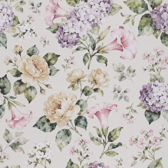 Abyssaly Floral Peel and Stick Wallpaper 17.3"×118" Vintage Watercolor Floral Self Adhesive Textured Wall Paper Contact Paper for Home Decor