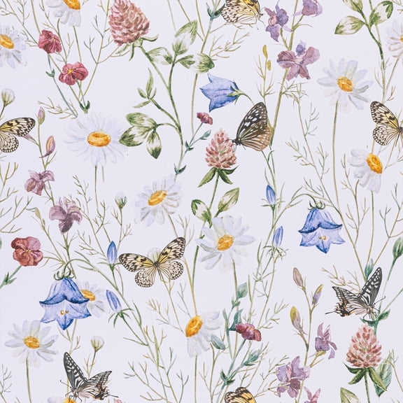 Abyssaly Floral Peel and Stick Wallpaper 17.3"×118" White Removable Self-Adhesive Vinyl Wall Paper for Home Decor