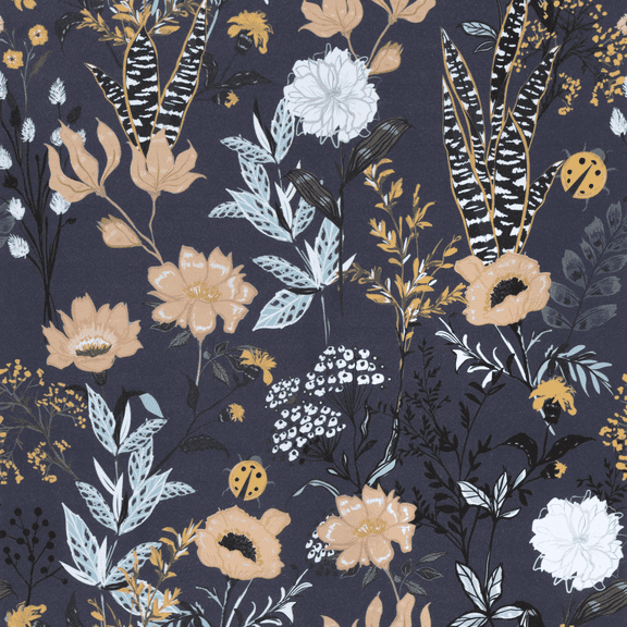 Abyssaly Floral Peel and Stick Wallpaper 17.5-in x 118-in Removable Self-Adhesive Wallpaper for Home Decor DIY